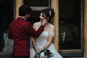 Holmewood Hall wedding photographer bride and groom